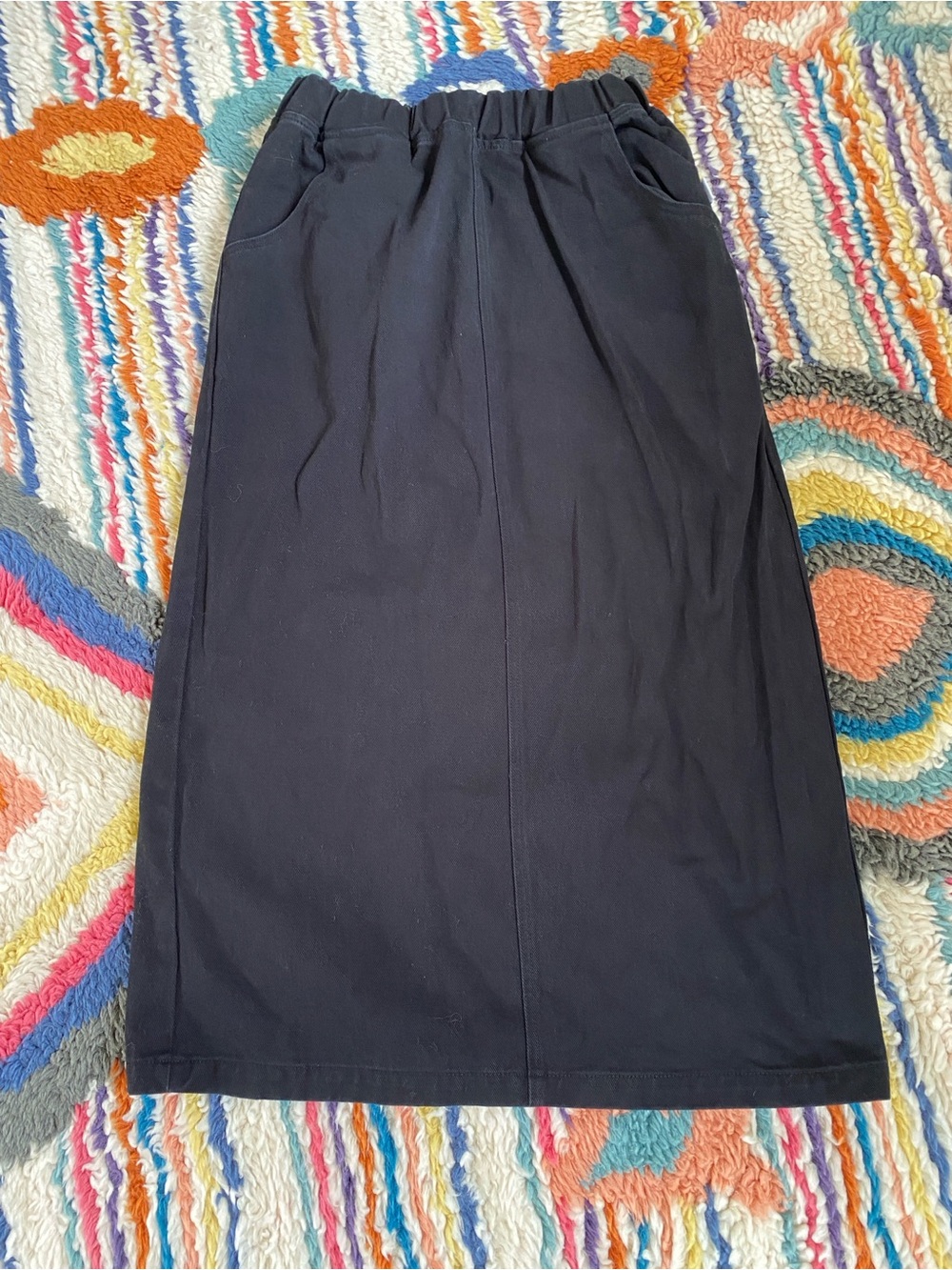 Le Bon Shoppe Black Elastic-Waist Midi Skirt